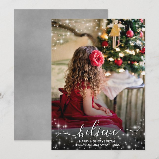 Tarjeta Festiva Creer - Estrellas de espuma - Navidades grises (Anverso / Reverso)