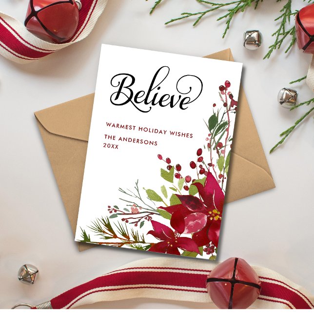 Tarjeta Festiva Creer floral de Navidades rojos (Subido por el creador)