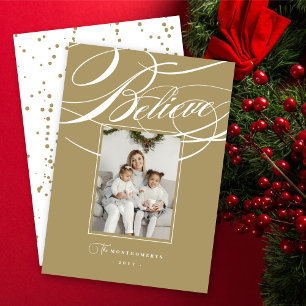 Tarjeta Festiva Creer marco elegante foto de Navidades religiosos
