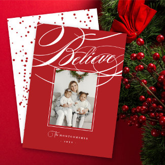Tarjeta Festiva Creer marco elegante foto de Navidades religiosos