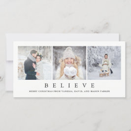 Tarjeta Festiva Creer | Navidades Minimalistas modernos tres fotos