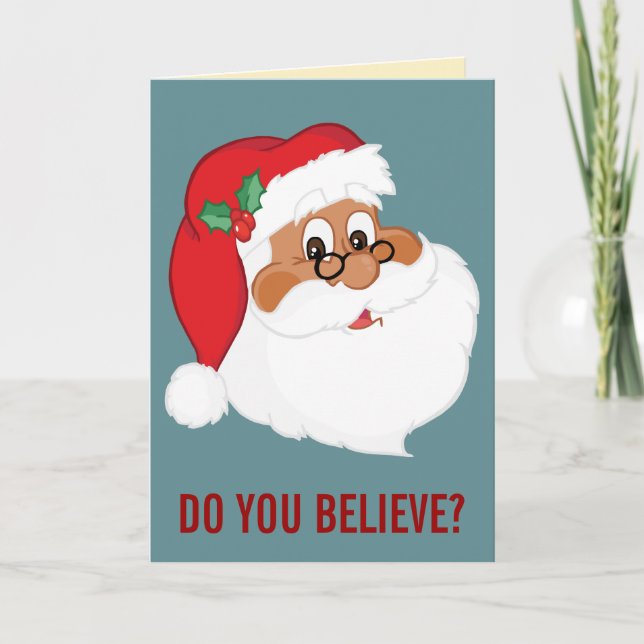 Tarjeta Festiva ¿Crees en el Papá Noel Negro? (Anverso)