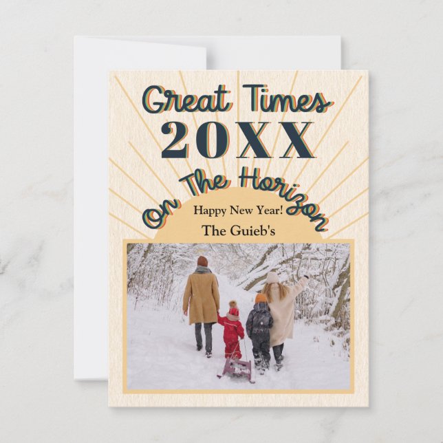 Tarjeta Festiva Crema de diseño para celebración de Año Nuevo Hori (Anverso)