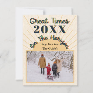 Tarjeta Festiva Crema de diseño para celebración de Año Nuevo Hori