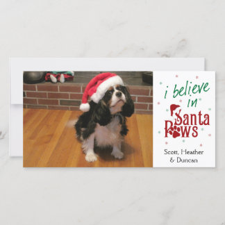 Tarjeta Festiva Creo en Santa Paws