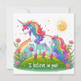 Tarjeta Festiva Creo en ti unicorn