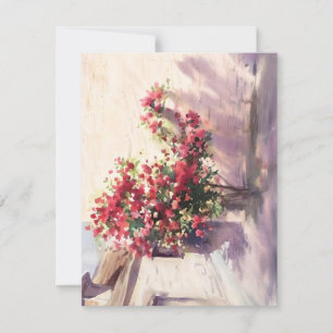 Tarjeta Festiva Crepe Myrtle Tree en acuarelas