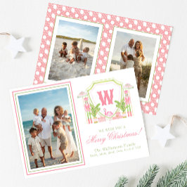 Tarjeta Festiva Cresta de Monograma de Cascanueces de Palm Beach R