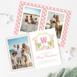 Tarjeta Festiva Cresta de Monograma de Cascanueces de Palm Beach R