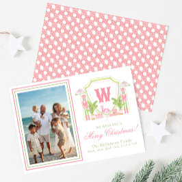 Tarjeta Festiva Cresta de Monograma de Cascanueces de Palm Beach R