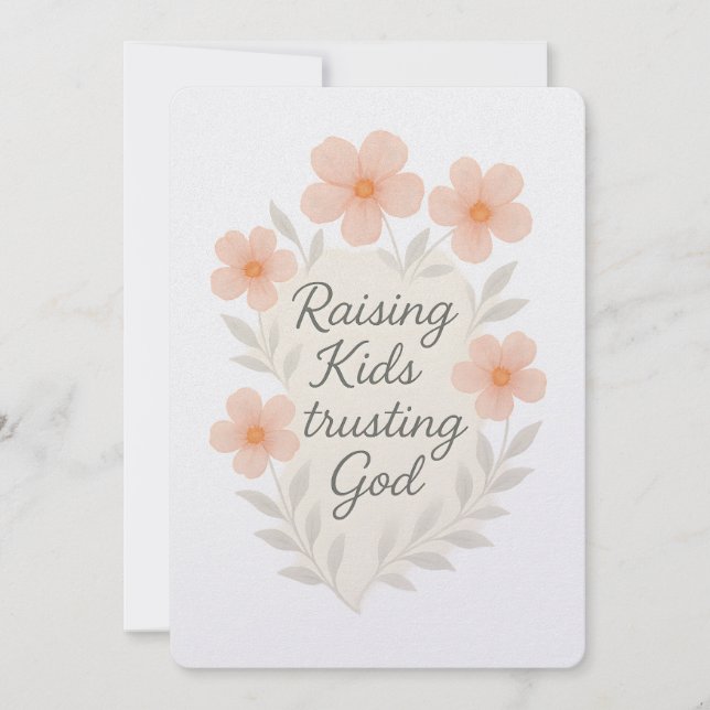 Tarjeta Festiva Criar a los niños confiando en el arte acuarela de (Anverso)