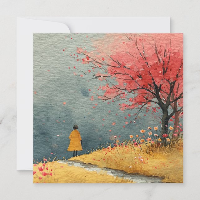 Tarjeta Festiva Crimson & Gold: La bailarina de Susurros Notecard  (Anverso)