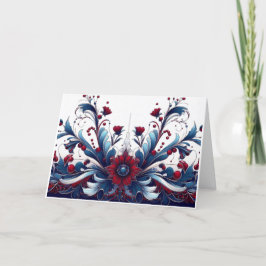 Tarjeta Festiva Crimson y Sapphire Elegance