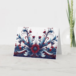 Tarjeta Festiva Crimson y Sapphire Elegance