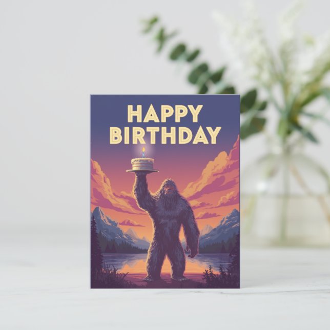Tarjeta Festiva Criptozoología de cumpleaños de BigFoot Gracia de  (Anverso de pie)