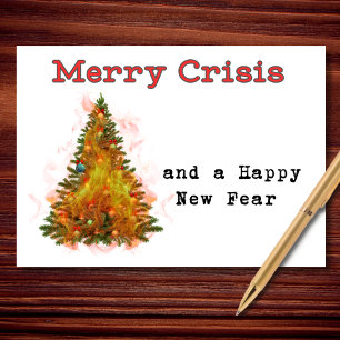 Tarjeta Festiva Crisis Alegre y Feliz Año de Nuevo Miedo Humor de