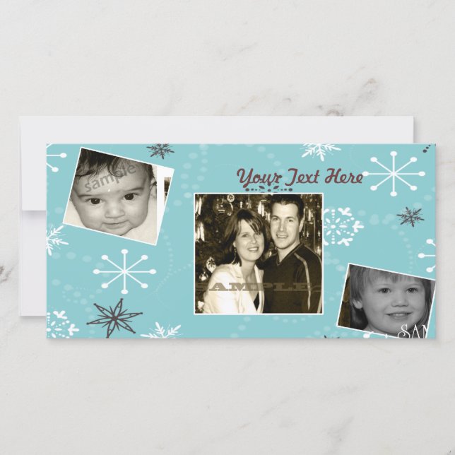 Tarjeta Festiva Crispy Snowfall, 3 fotos (Anverso)