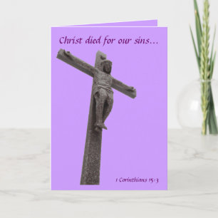 Tarjeta Festiva Cristo crucifijo murió por nuestros pecados II