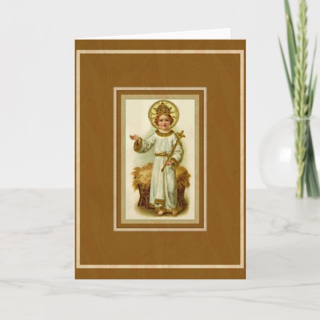 Tarjeta Festiva Cristo, el hombre de la cruz infantil (Anverso)