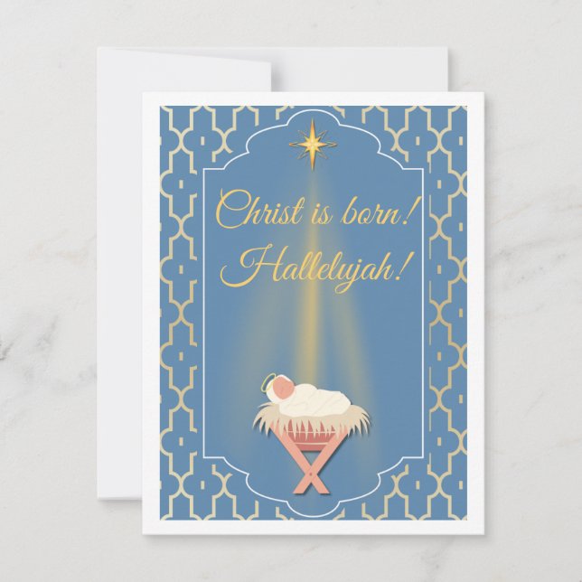 Tarjeta Festiva Cristo es Navidades nacidos (Anverso)