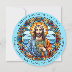 Tarjeta Festiva Cristo es Navidades religiosos nativos