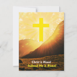 Tarjeta Festiva "Cristo está en pie" en Pascua inglesa