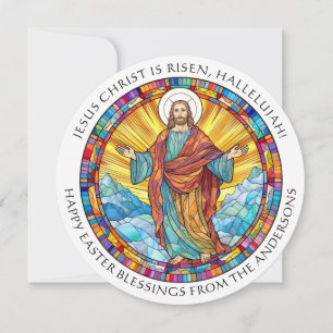 Tarjeta Festiva Cristo ha resucitado Pascua católica religiosa