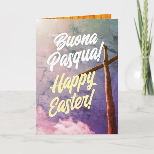 Tarjeta Festiva Cristo italiano è risorto Carta di Pasqua Religios (Anverso)