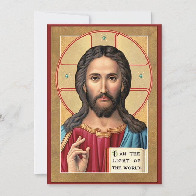 Tarjeta Festiva Cristo la luz del mundo (Anverso)