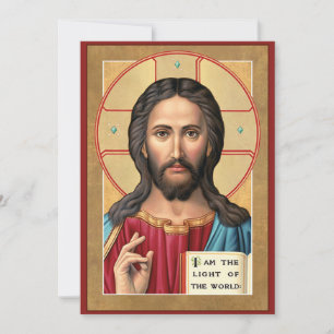 Tarjeta Festiva Cristo la luz del mundo