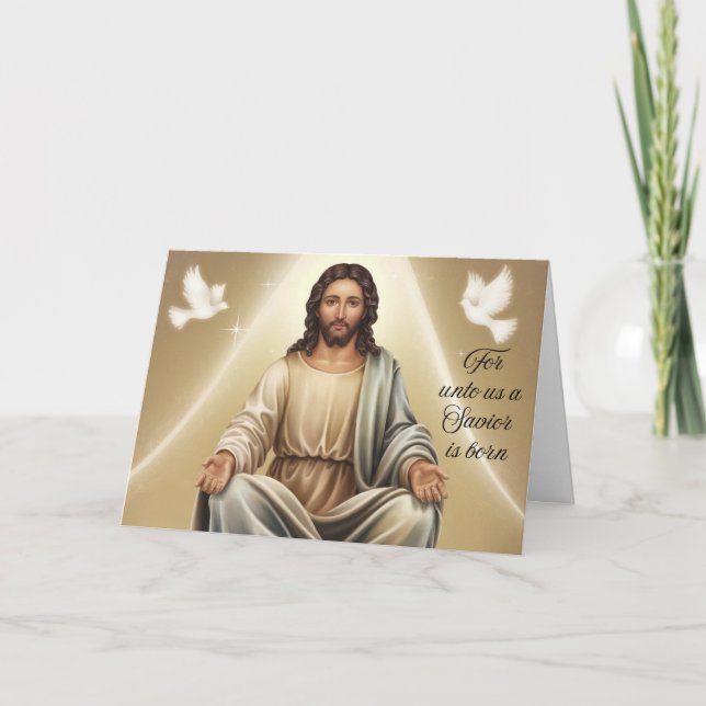 Tarjeta Festiva Cristo nació (Anverso)