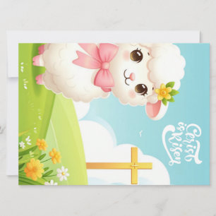Tarjeta Festiva Cristo/Pascua/cordero/cruz