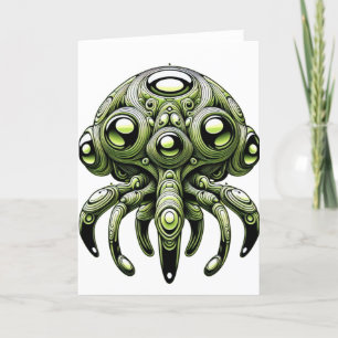 Tarjeta Festiva Critter alienígena espacial amigable