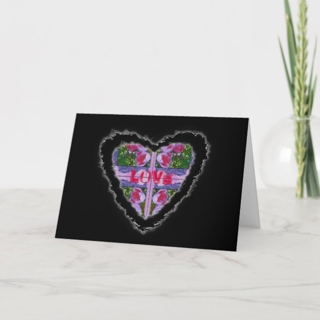 Tarjeta Festiva Crocus Heart Romance Valentine Love Card (Anverso)