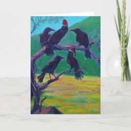 Tarjeta Festiva Crows navidades