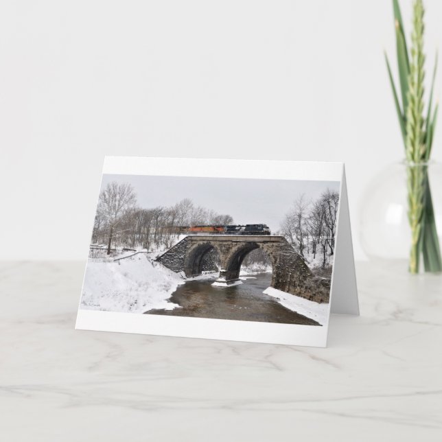 Tarjeta Festiva Cruce de invierno (Anverso)
