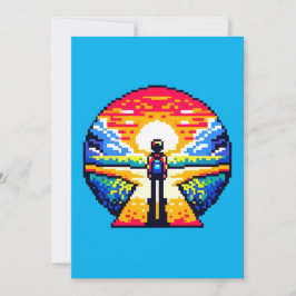Tarjeta Festiva Cruce del atardecer en un hermoso viaje de arte a 