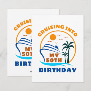 Tarjeta Festiva Crucero hacia mi cumpleaños número 50 en barco