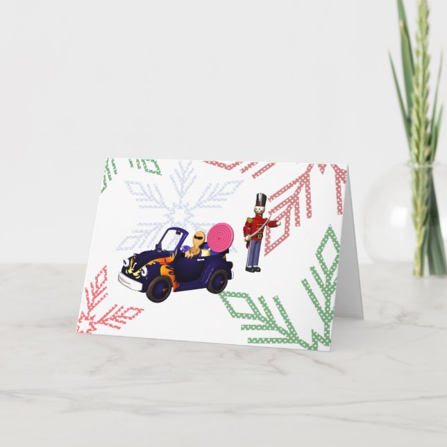 Tarjeta Festiva Cruceros de pan de jengibre personalizado en un au (Anverso)