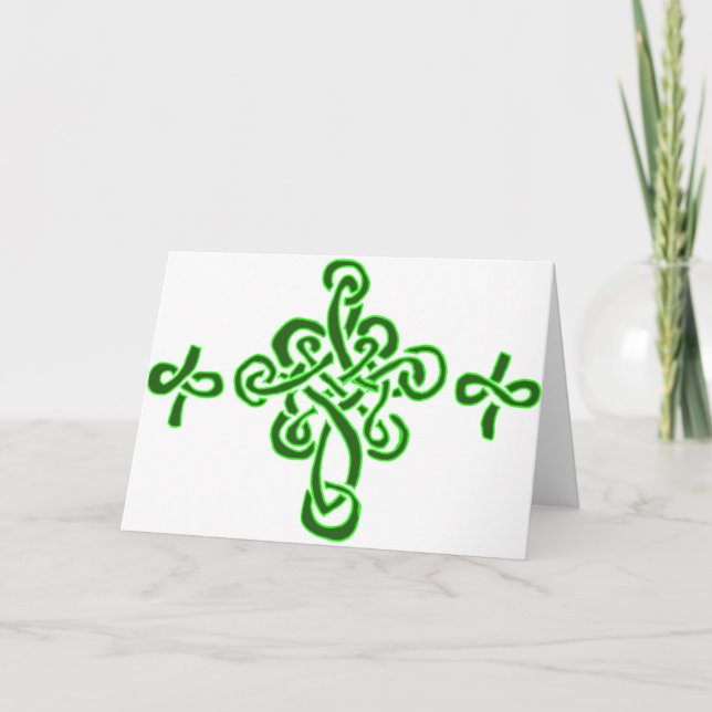 Tarjeta Festiva Cruces célticas (Anverso)