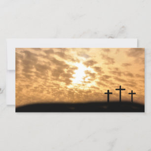 Tarjeta Festiva Cruces en una foto de Hill Easter "He is Risen"