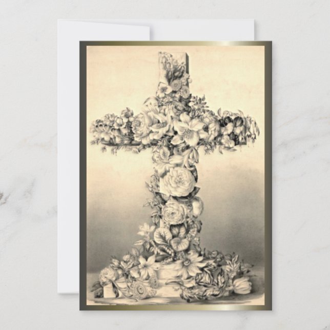 Tarjeta Festiva Cruces y escenas del Domingo de Pascua y Ramos (Anverso)