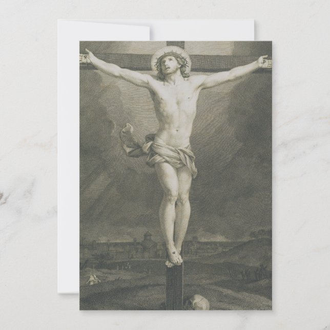 Tarjeta Festiva Crucifixión de Jesucristo (Anverso)