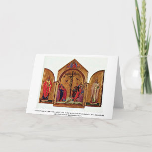 Tarjeta Festiva Crucifixion Triptych Izquierda: San Nicolás