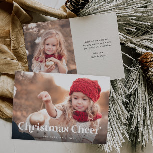 Tarjeta Festiva Crudo Navidades animan dos fotos
