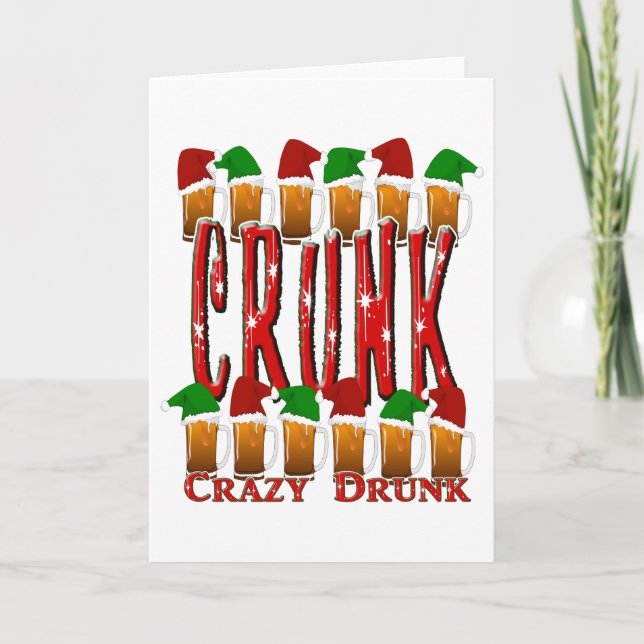 Tarjeta Festiva CRUNK - Navidades ebrios locos (Anverso)