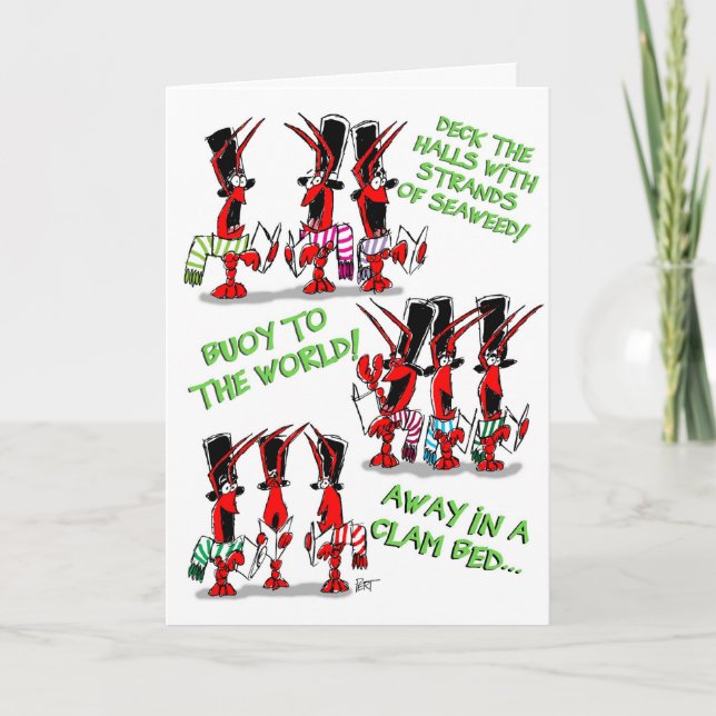 Tarjeta Festiva ¡Crustacean Carols! (Anverso)