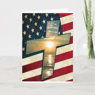 Tarjeta Festiva Cruz americana #1