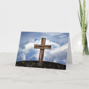 Tarjeta Festiva Cruz Áspera con Cielo