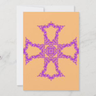 Tarjeta Festiva Cruz Cristiana Rosa Arte Estético Moderno